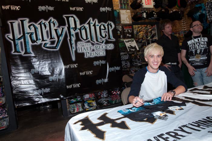 Harry Potter star Tom Felton (Draco Malfoy) delights fans in Paramus, New Jersey, at a special signing and Q&A session on July 10, 2009
