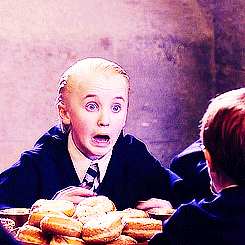 A gif of Draco Malfoy screaming in the early &quot;Harry Potter&quot; movies