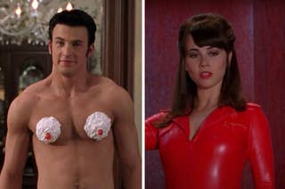 Chris Evans with whip cream covering his nippes from