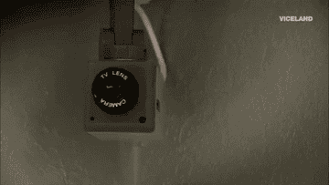 A security camera moving