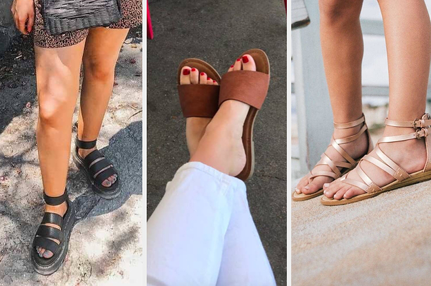 black sandals brown slip on sandals and strapped sandals
