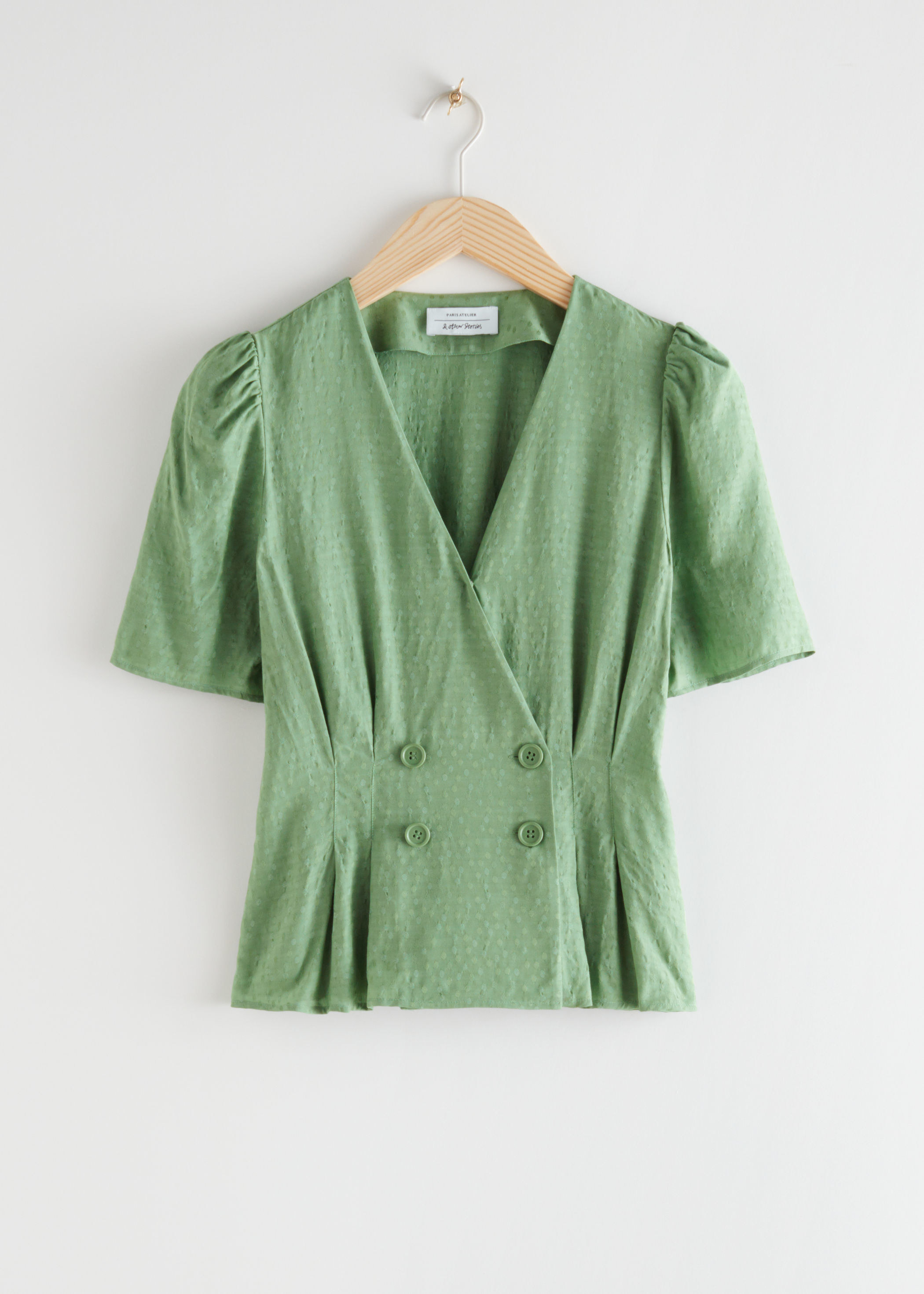  Other Stories wrap blouse in green