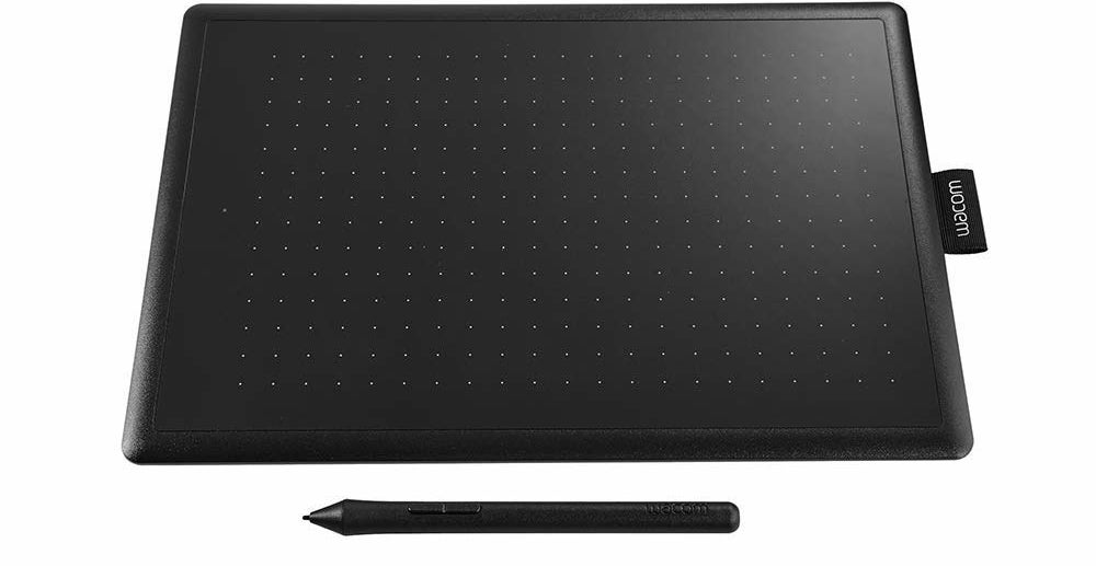 A Wacom One Graphic Tablet with its stylus pen.