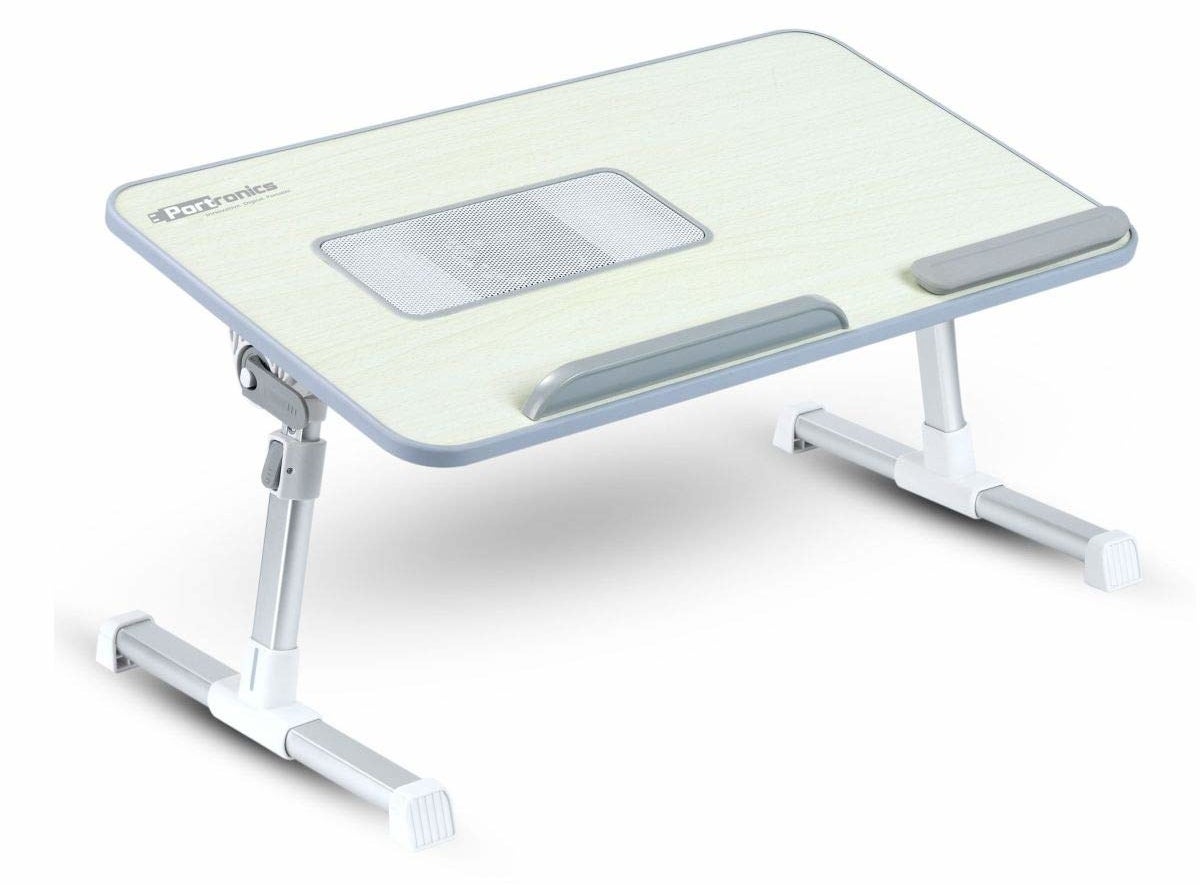 A Portronics Laptop Cooling Table in grey.