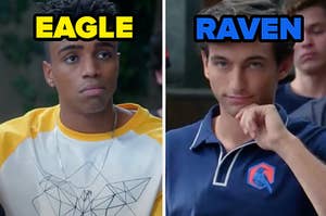 Two members face each other with one on the left labeled "Eagle" and another on the right labeled "Raven"