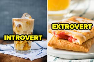 introvert iced coffee and extrovert toaster strudel