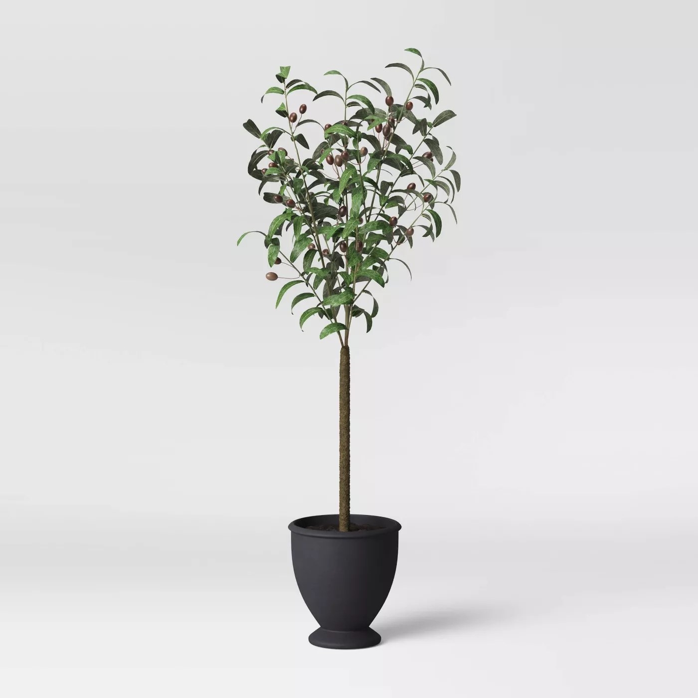 The fake tree in a black pot