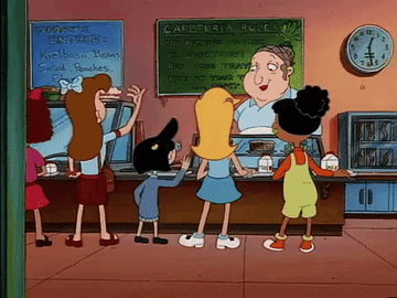 The cast of &#x27;Hey Arnold&#x27; in the cafeteria