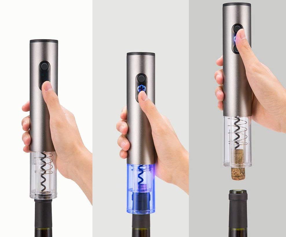 The cordless electric wine bottle opener
