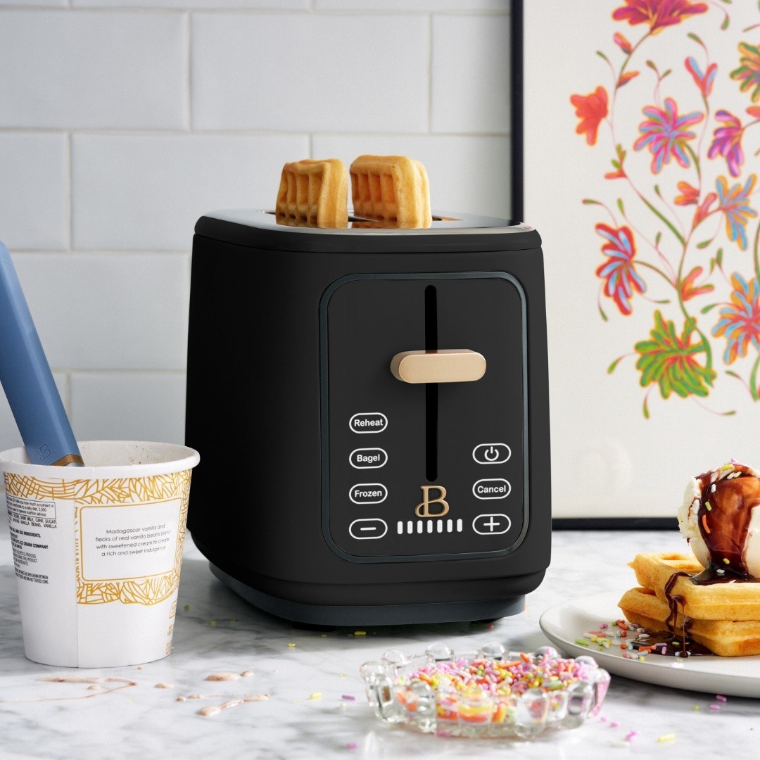 The black sesame two-slice touchscreen toaster by Drew Barrymore