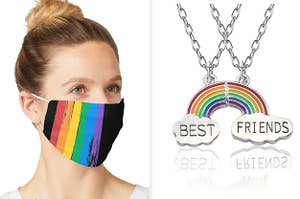 Rainbow Mask and necklace