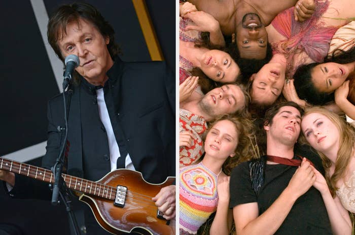 Paul McCartney and the cast of "Across the Universe"