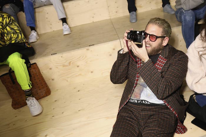 Jonah Hill attend the adidas MakerLab show as part of Paris Fashion Week on January 18, 2019 in Paris, France
