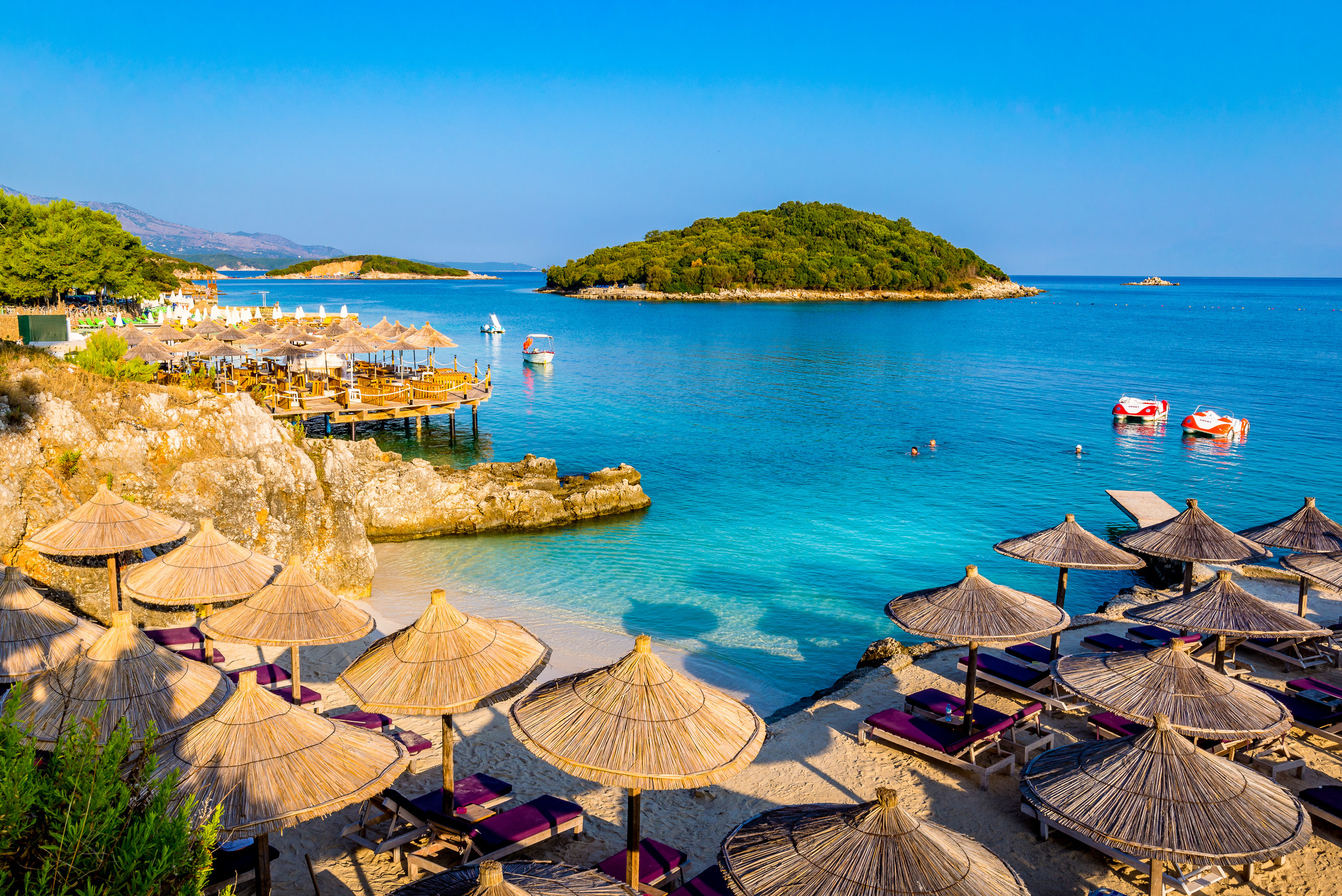 A beach landscape in southern Albania.