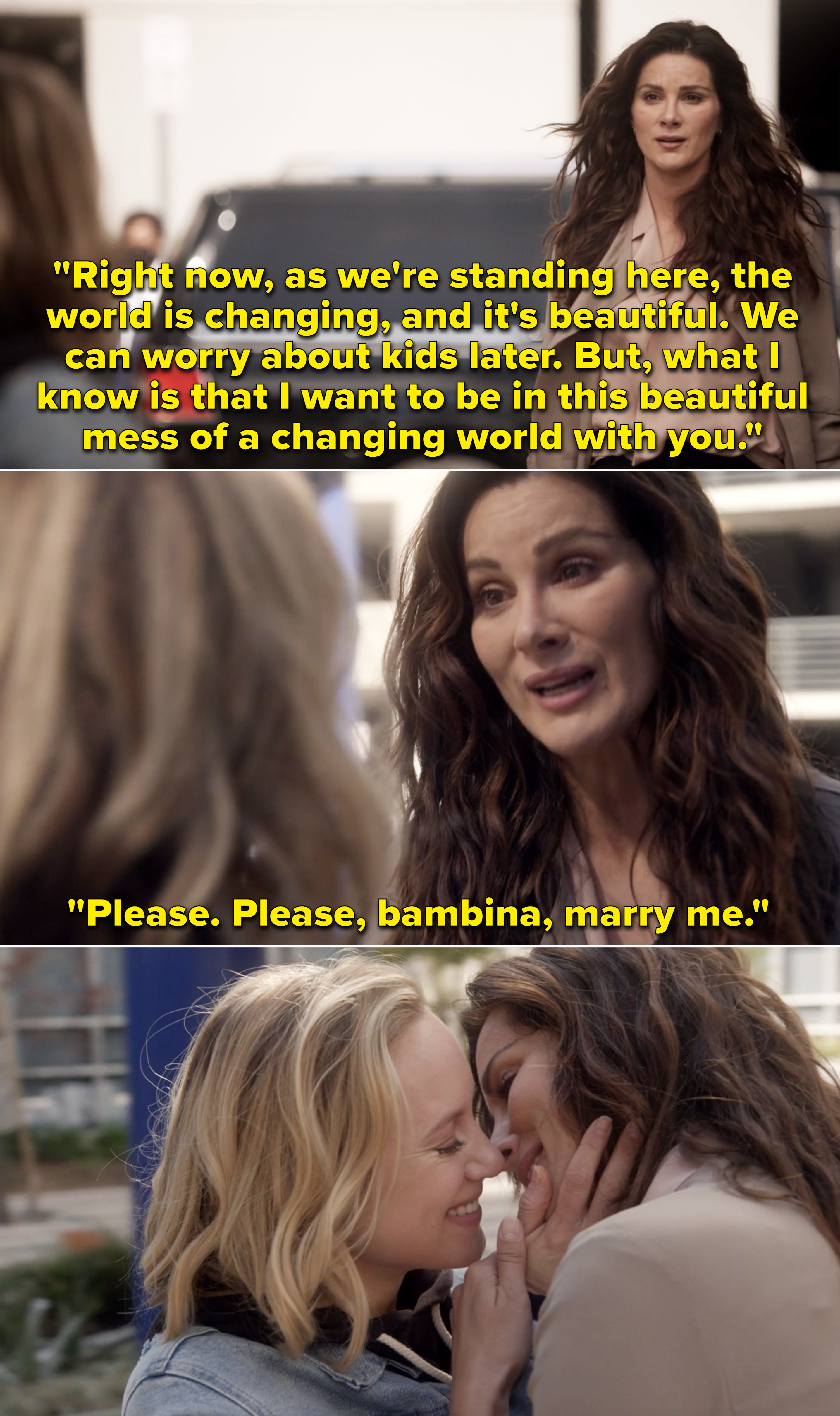 Carina telling Maya she wants to be in this &quot;beautiful mess of changing world&quot; with her