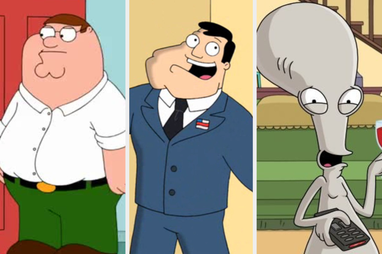 Peter from Family Guy and Stan and Roger from American Dad