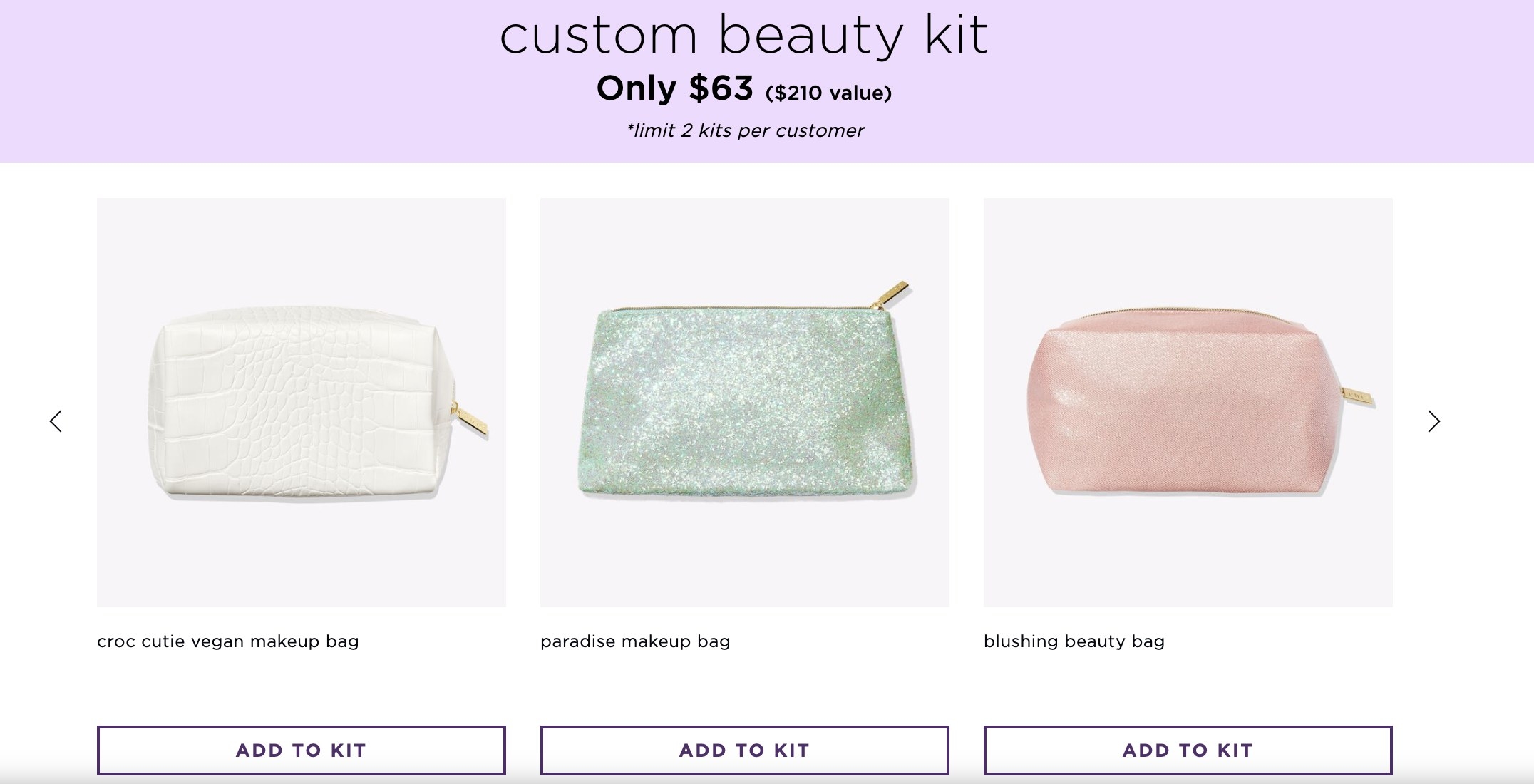 some of the beauty pouch options 