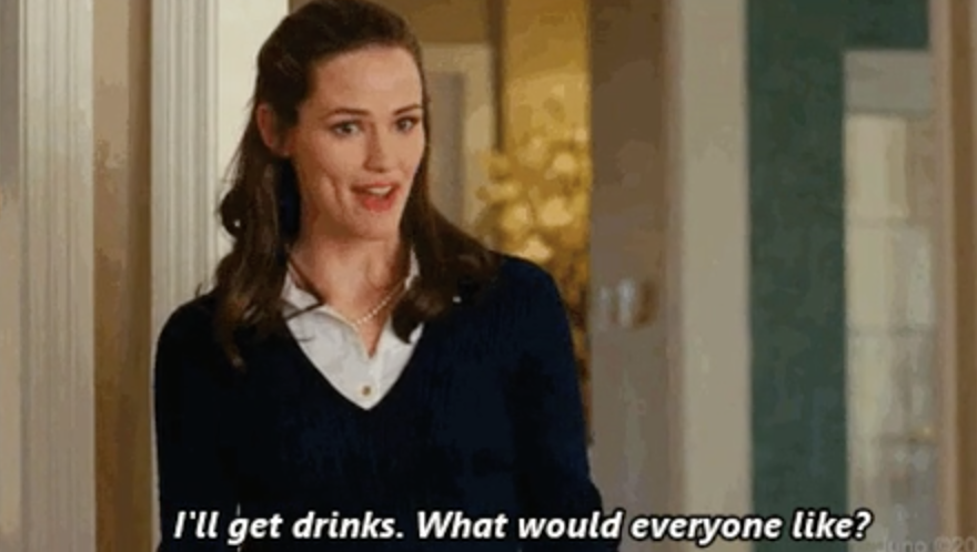 Jennifer Garner in &quot;Juno,&quot; saying: &quot;I&#x27;ll get drinks. What would everyone like?&quot;