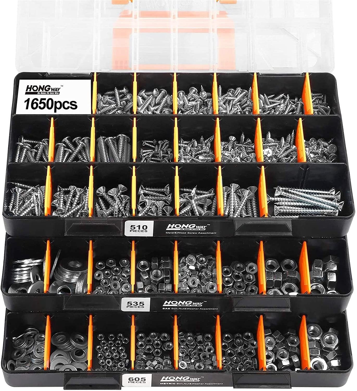 the 1650-piece kit in a black organizer