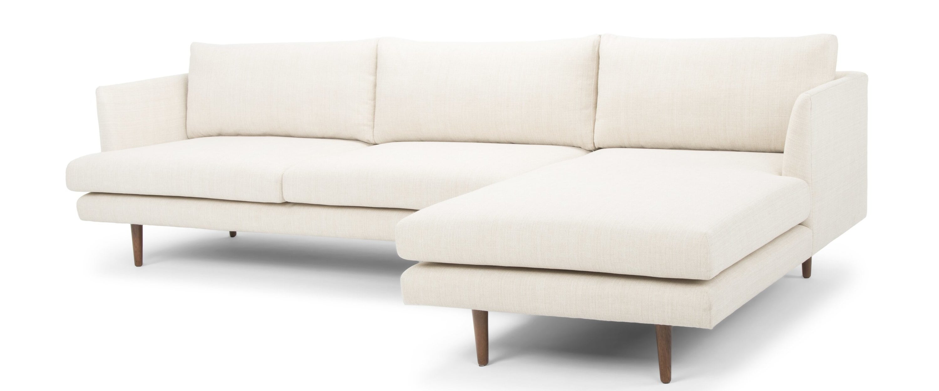 The MCM cream-colored cozy couch