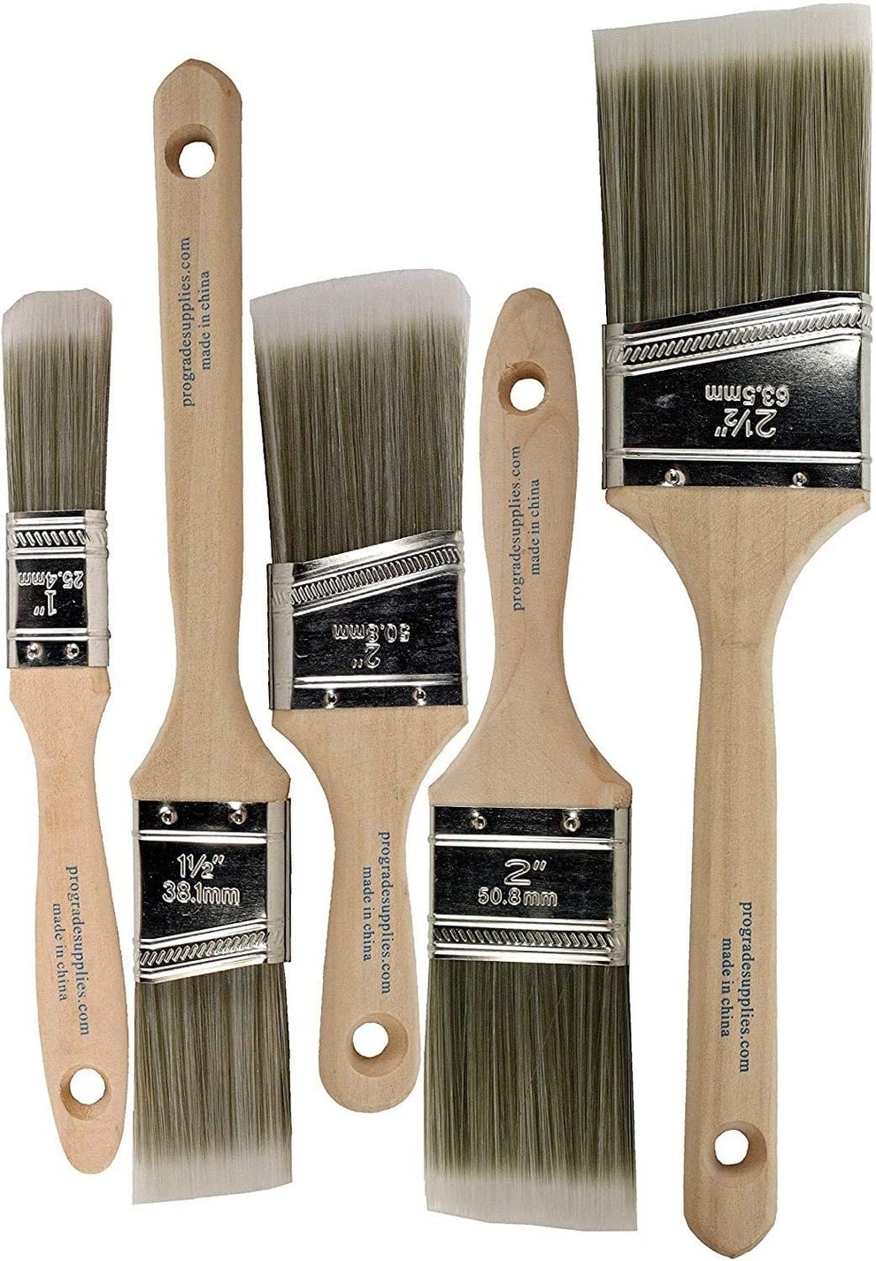 12 Pack Professional Paint Brushes, Flat Paint Brushes With Wooden Handle,  Perfect Wall Paint Brush For Furniture, Walls - 63.5mm