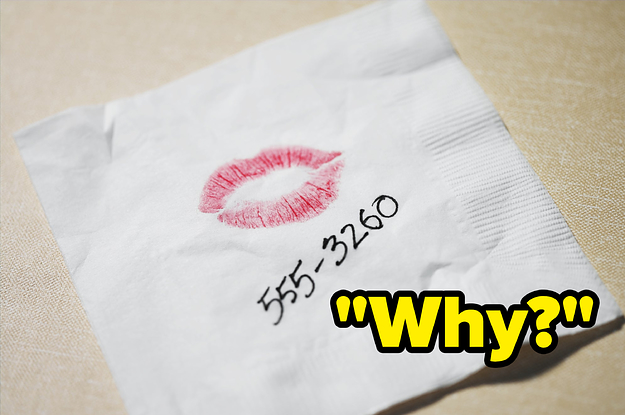 Cocktail napkin with lipstick kiss and number written in pen 555-3260 with