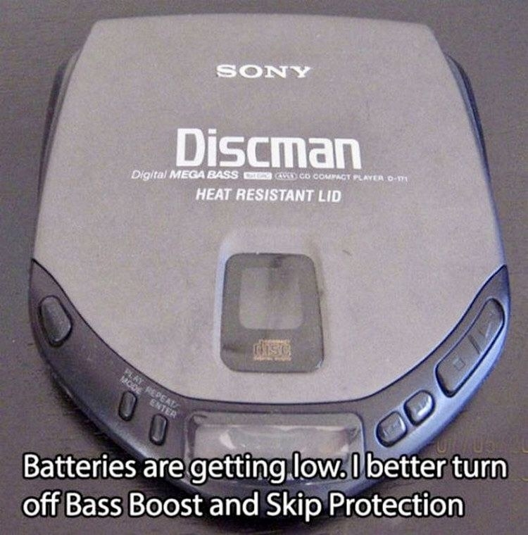A meme of a Sony Discman 