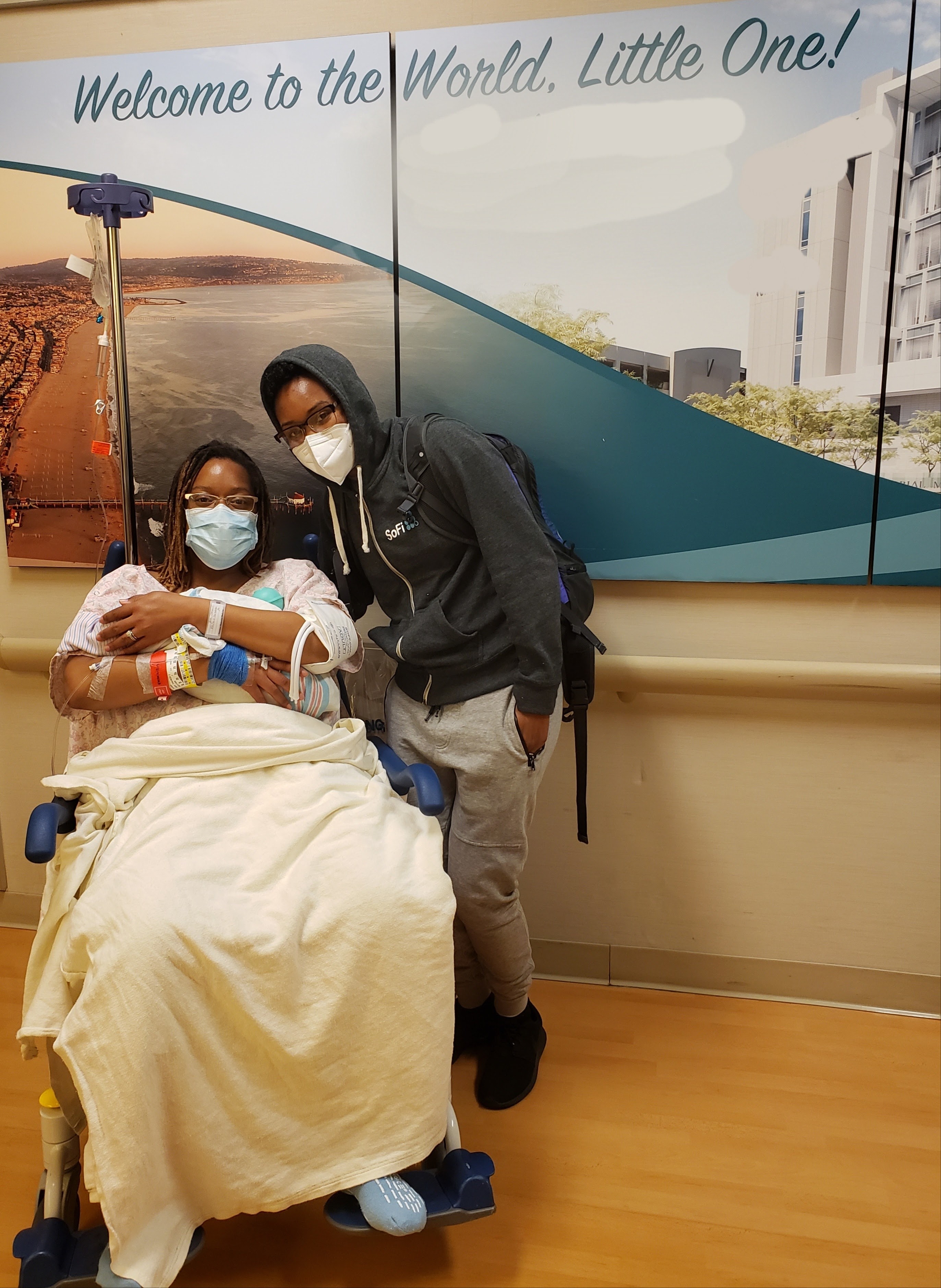 Precious and her wife in the hospital shortly after their baby&#x27;s birth