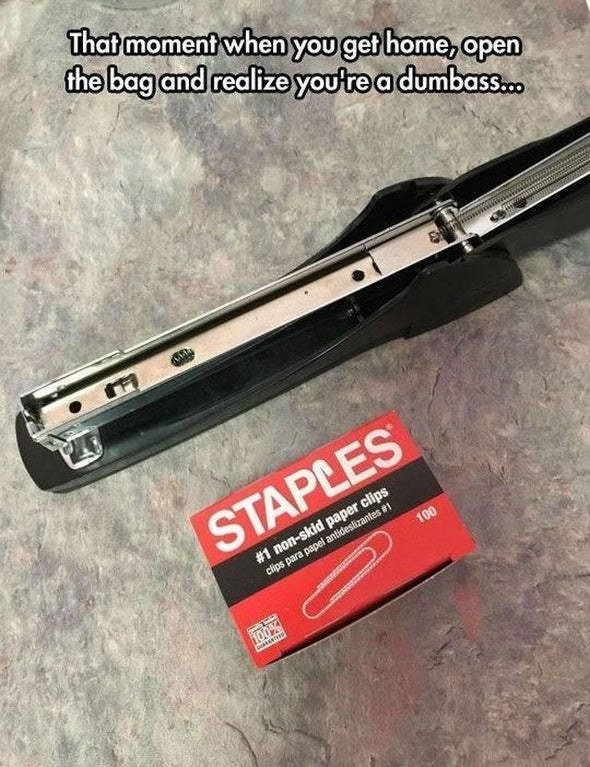 person who bought paperclips instead of staples