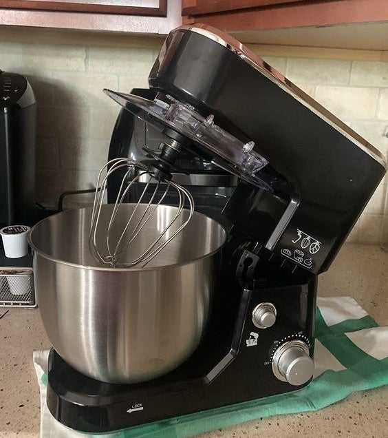 reviewer&#x27;s picture of the electric mixer in black