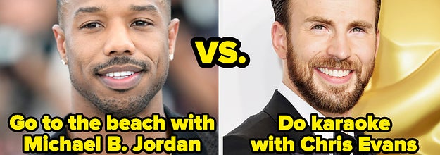 Michael B. Jordan and Chris Evans and the words