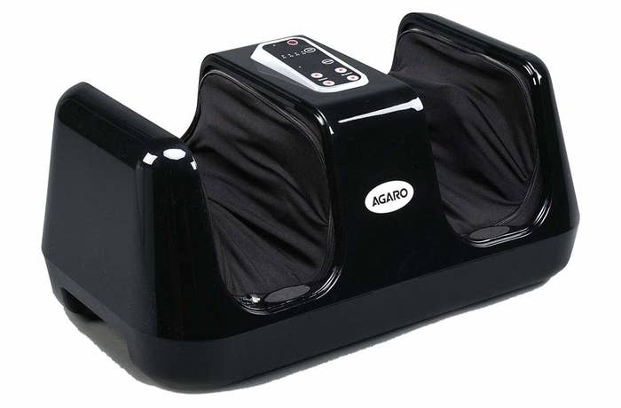 A foot massager in black.