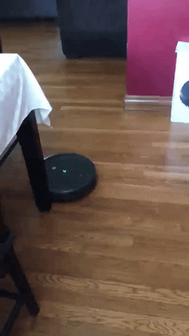 Gif of iRobot Roomba 692 moving on hardwood floor