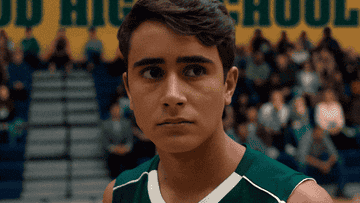 Victor looks concerned during a basketball game in &quot;Love, Victor&quot;