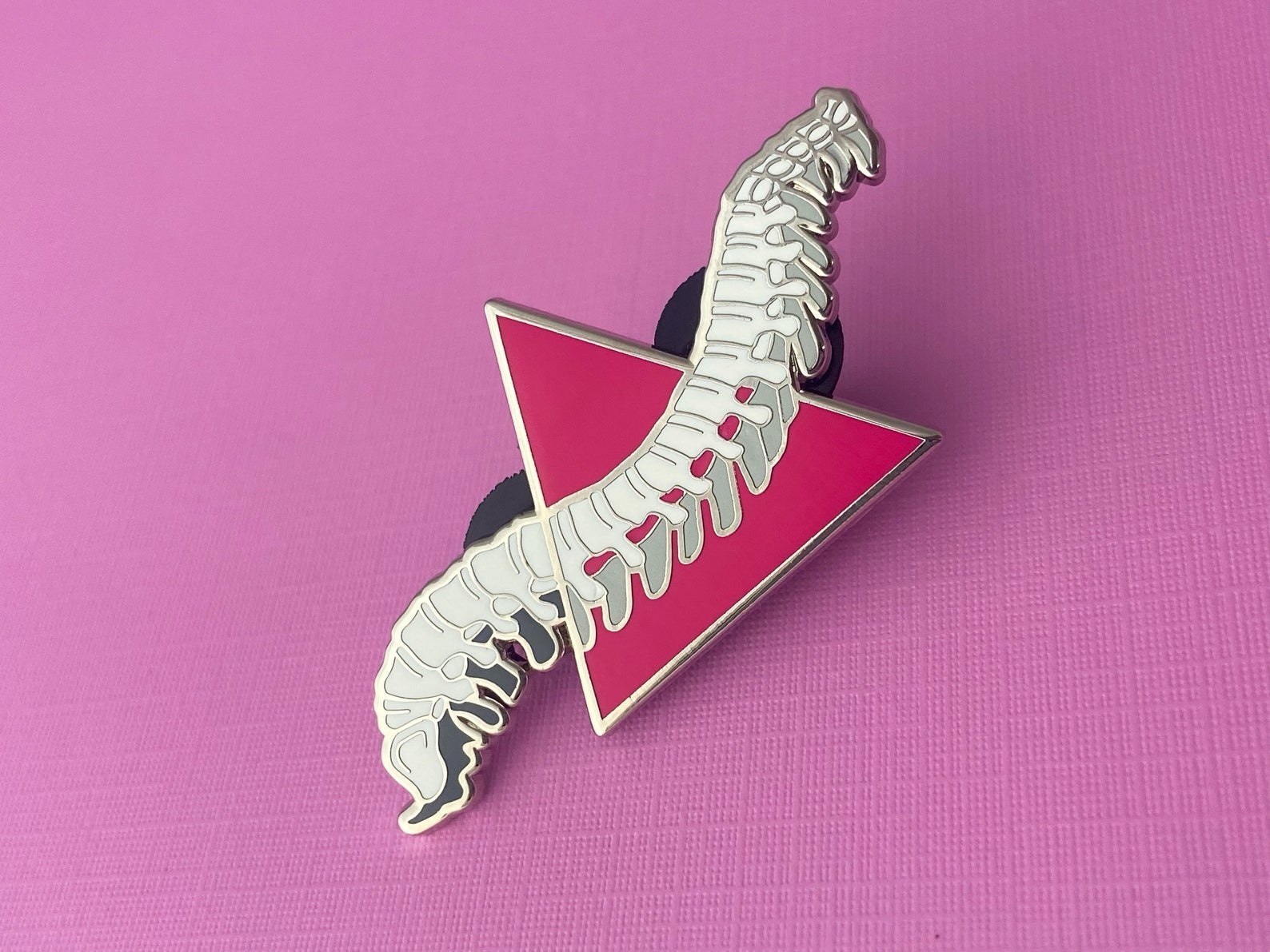 the pink triangle backbone pin