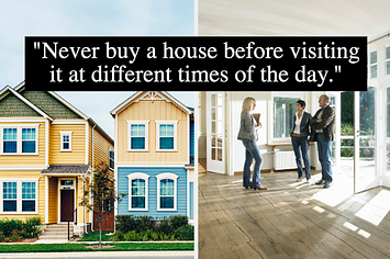Houses and real estate agent showing a home