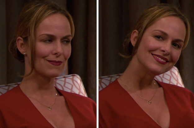 Jan fake smiling at pam