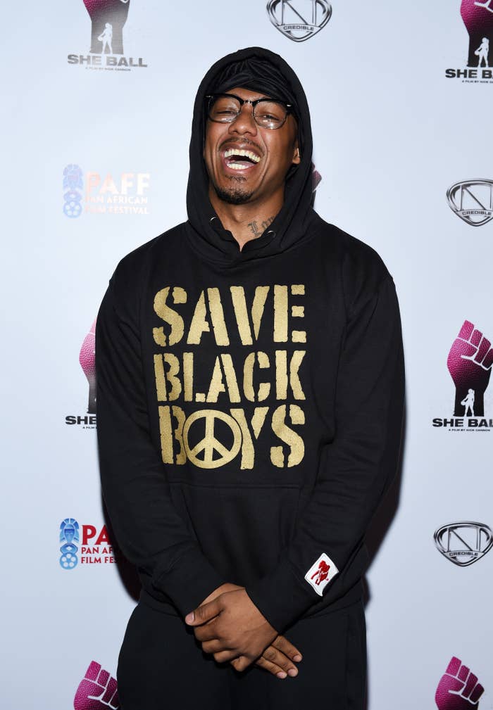 Director Nick Cannon arrives at the 28th Annual Pan African Film Festival - &quot;She Ball&quot; Premiere at Cinemark Baldwin Hills on February 21, 2020, in Los Angeles, California