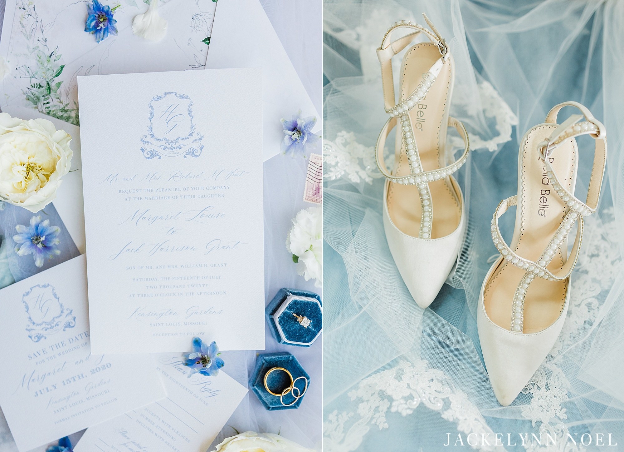 Invitation suite, ring boxes, rings, flowers, shoes, and veil... some of the things to set aside for your wedding detail photos