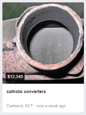 Marketplace ad reading, &quot;Catholic converters&quot;