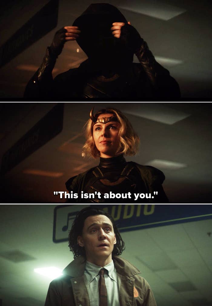 &quot;Enchantress&quot; telling Loki, &quot;This isn&#x27;t about you&quot;