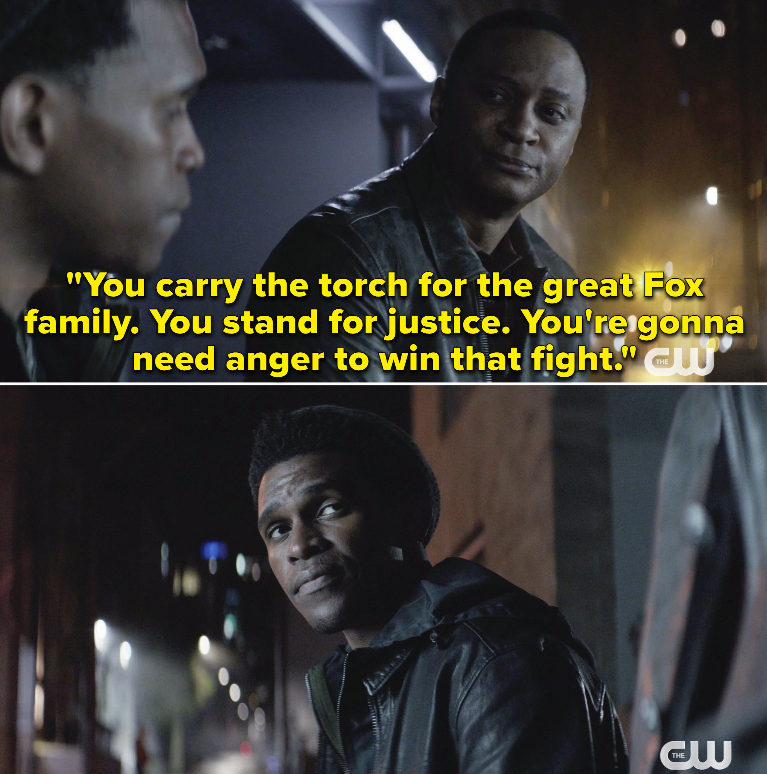 Diggle telling Luke it&#x27;s his job to carry on the Fox name and his anger will &quot;win that fight&quot; for justice