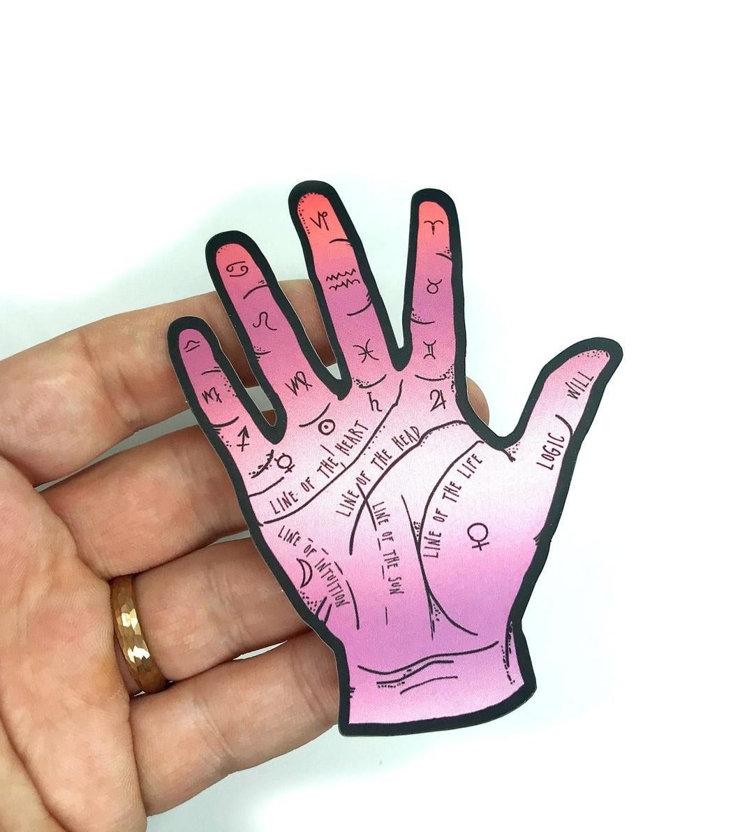 the matte holographic palmistry sticker