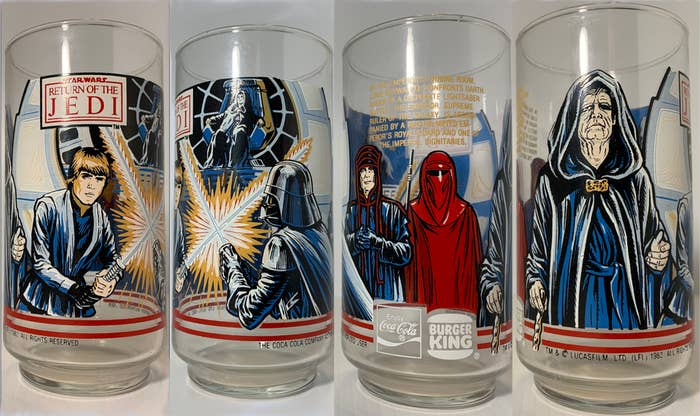 Four Return of the Jedi glasses
