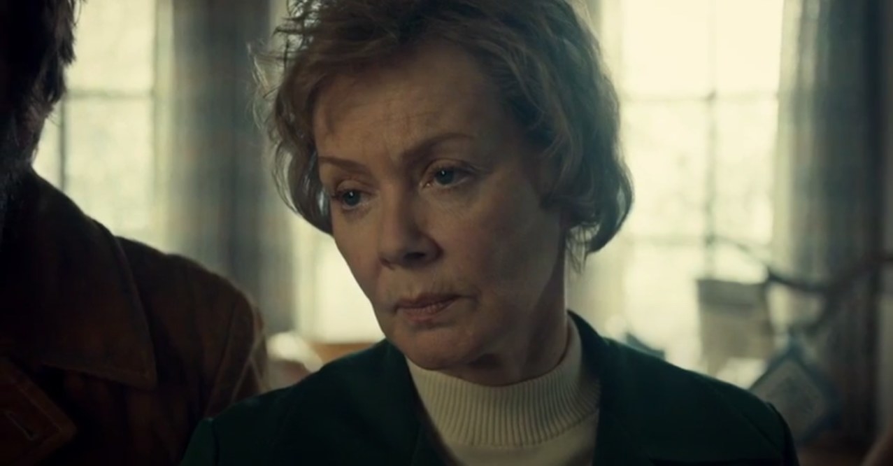 A woman (Jean Smart) wearing an exasperated look staring at something offscreen