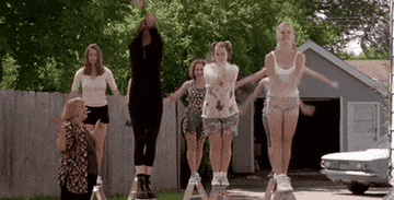 Women working on a dance routine