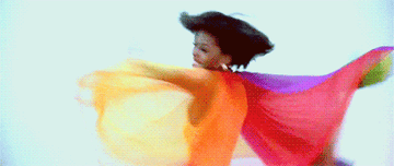 Diana Ross twirling in a rainbow dress in &quot;Mahogany&quot;
