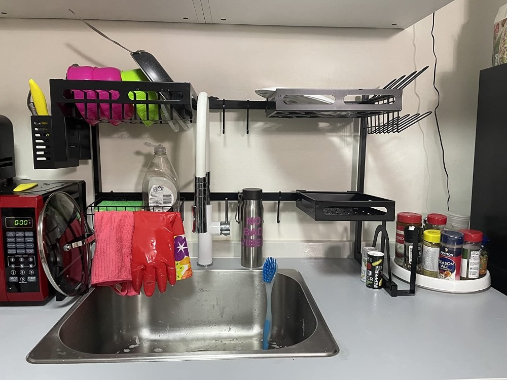 Reviewer&#x27;s photo of the drying rack
