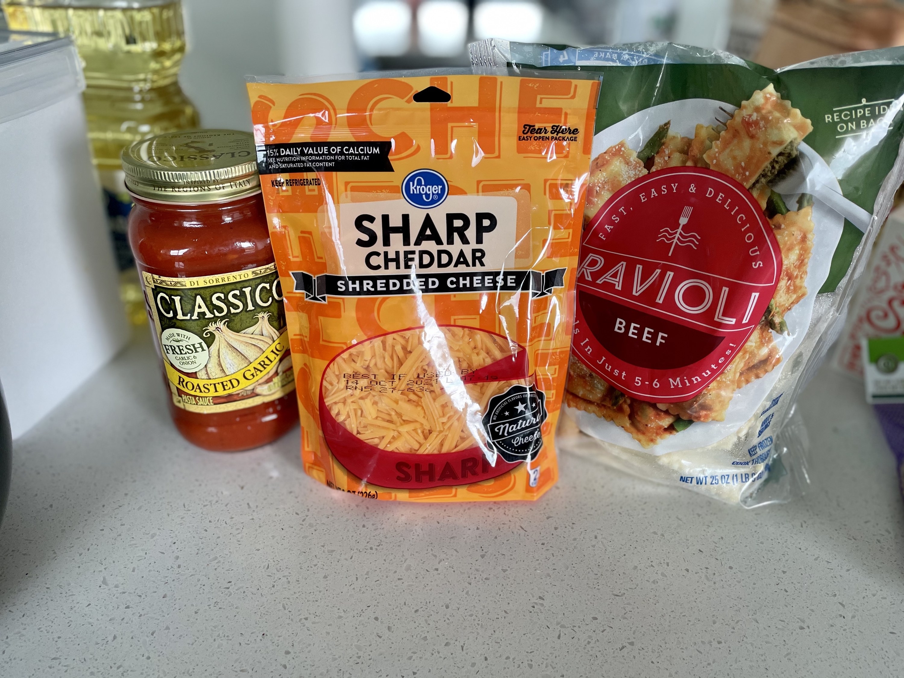 Ingredients for ravioli