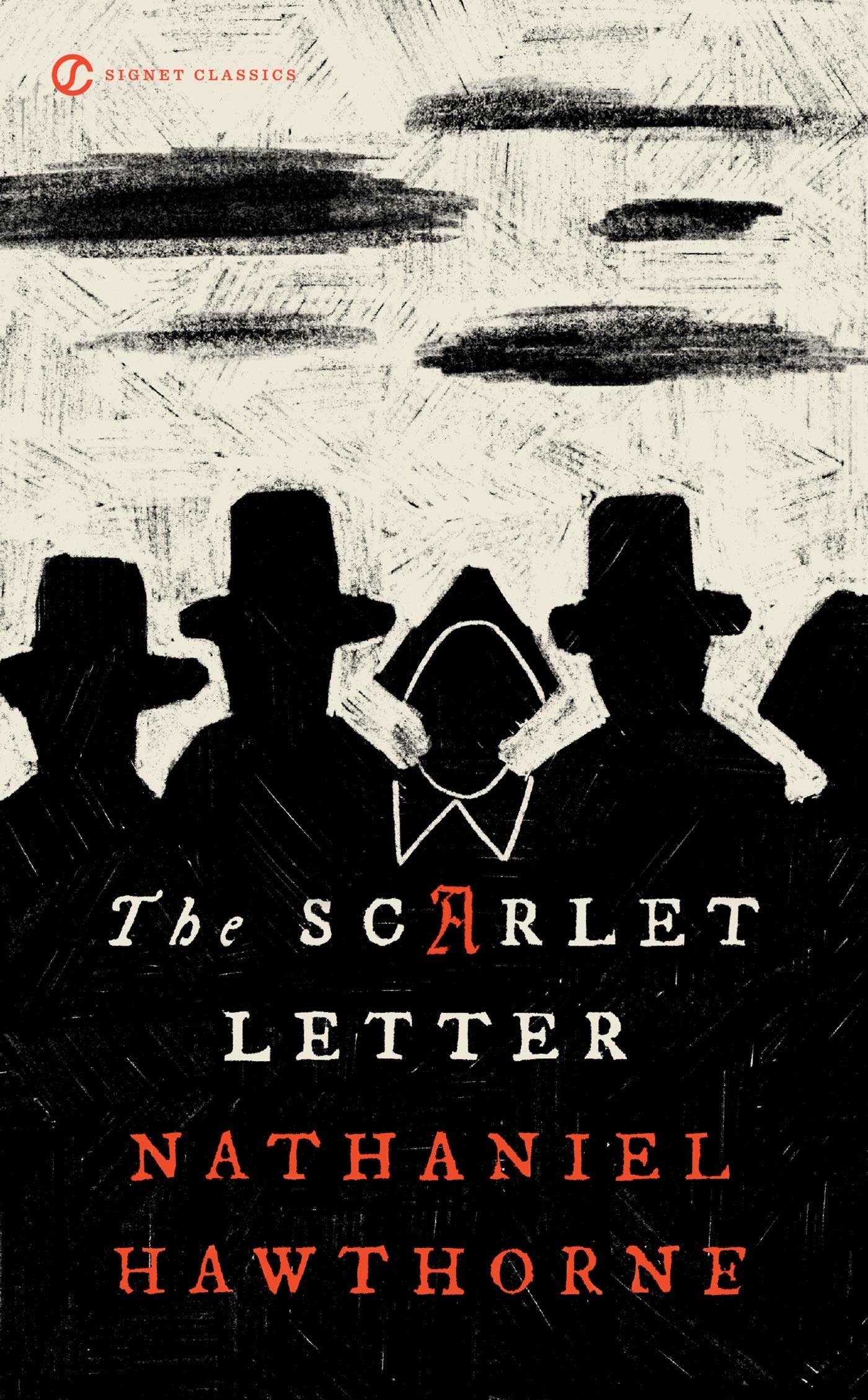 Silhouettes of people on the cover of The Scarlet Letter